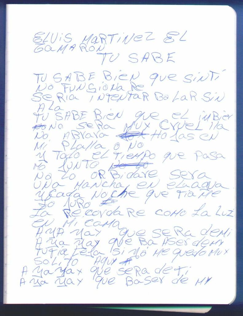 Pagina 1 del cancion Sabes Bien de Elvis Martinez